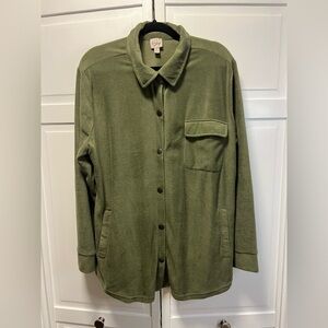 Como Vintage Fleece Shacket Size Women's XXL Color Green